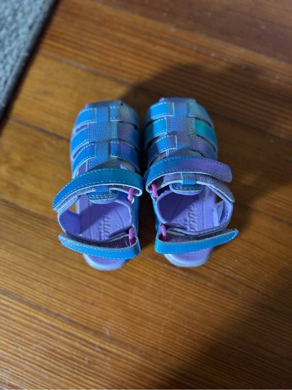 See Kai Run Pastel Purple & Teal Glitter Kids Sandals